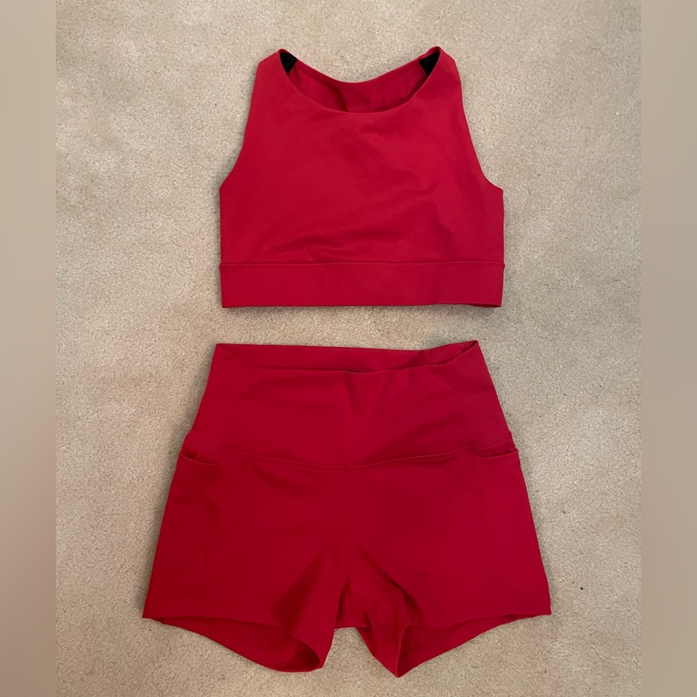 Ethos sports bra and shorts set